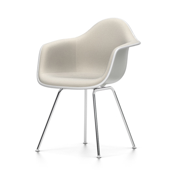 VITRA chaise fauteuil avec rembourrage total Eames Plastic Armchair DAX NOUVELLES DIMENSIONS (Blanc,