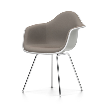 VITRA chaise fauteuil avec rembourrage total Eames Plastic Armchair DAX NOUVELLES DIMENSIONS (Blanc,