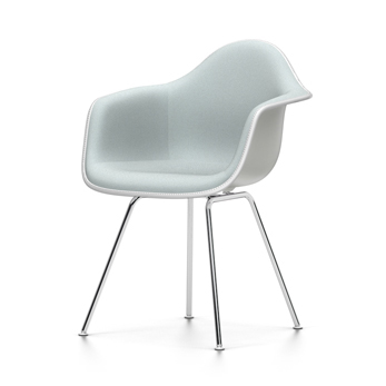 VITRA chaise fauteuil avec rembourrage total Eames Plastic Armchair DAX NOUVELLES DIMENSIONS (Blanc,