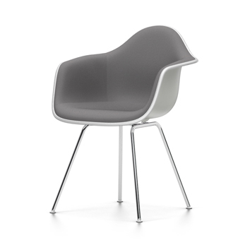 VITRA chaise fauteuil avec rembourrage total Eames Plastic Armchair DAX NOUVELLES DIMENSIONS (Blanc,