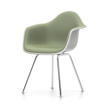 VITRA chaise fauteuil avec rembourrage total Eames Plastic Armchair DAX NOUVELLES DIMENSIONS (Blanc,