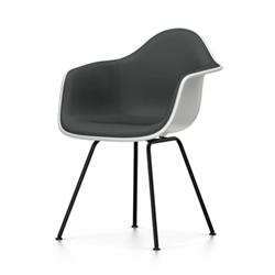 VITRA Eames Plastic Armchair with full padding and black base DAX NEW DIMENSIONS