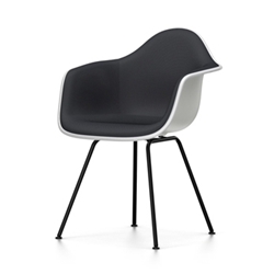 VITRA Eames Plastic Armchair with full padding and black base DAX NEW DIMENSIONS
