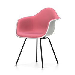 VITRA Eames Plastic Armchair with full padding and black base DAX NEW DIMENSIONS