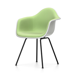 VITRA Eames Plastic Armchair with full padding and black base DAX NEW DIMENSIONS