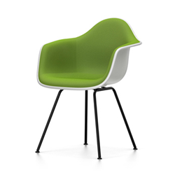 VITRA Eames Plastic Armchair with full padding and black base DAX NEW DIMENSIONS