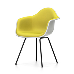 VITRA Eames Plastic Armchair with full padding and black base DAX NEW DIMENSIONS