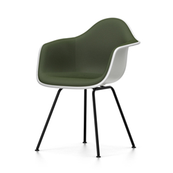 VITRA Eames Plastic Armchair with full padding and black base DAX NEW DIMENSIONS