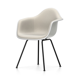 VITRA Eames Plastic Armchair with full padding and black base DAX NEW DIMENSIONS