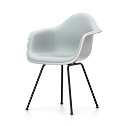 VITRA Eames Plastic Armchair with full padding and black base DAX NEW DIMENSIONS