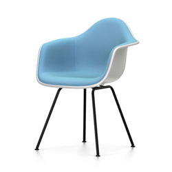 VITRA Eames Plastic Armchair with full padding and black base DAX NEW DIMENSIONS