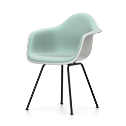 VITRA Eames Plastic Armchair with full padding and black base DAX NEW DIMENSIONS