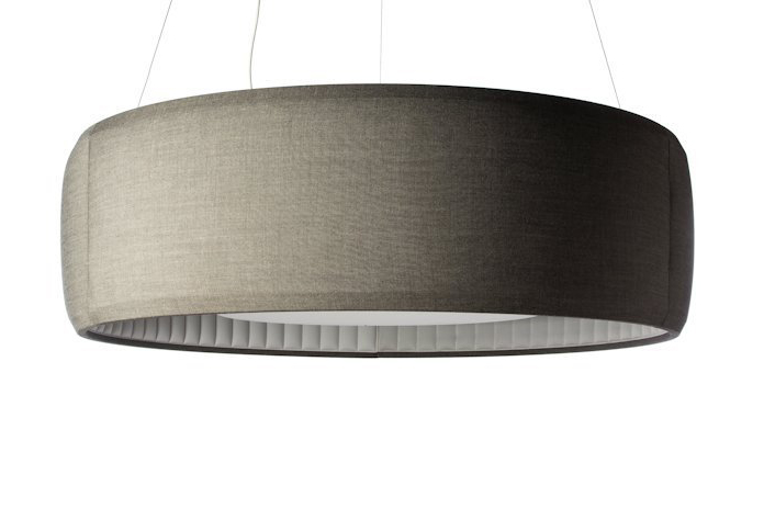 LUCEPLAN lampe à suspension SILENZIO (Ø120 cm Sable - Tissu Kvadrait Remix 2)