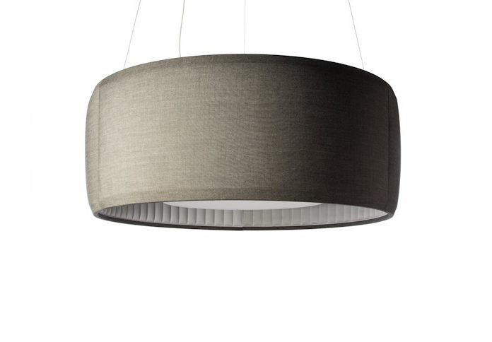 LUCEPLAN lampe à suspension SILENZIO (Ø90 cm Sable - Tissu Kvadrait Remix 2)