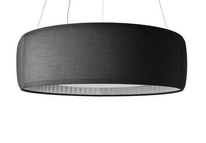 LUCEPLAN lampe à suspension SILENZIO (Ø120 cm Gris Foncé - Tissu Kvadrait Remix 2)