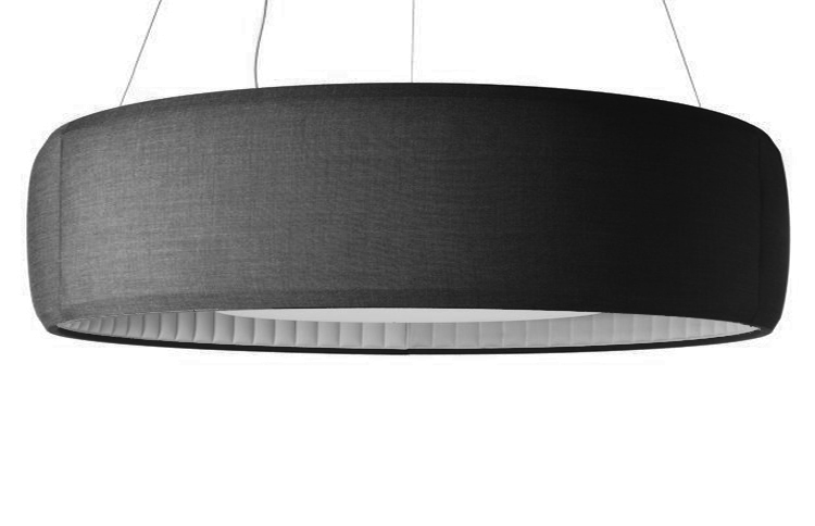 LUCEPLAN lampe à suspension SILENZIO (Ø150 cm Gris Foncé - Tissu Kvadrait Remix 2)