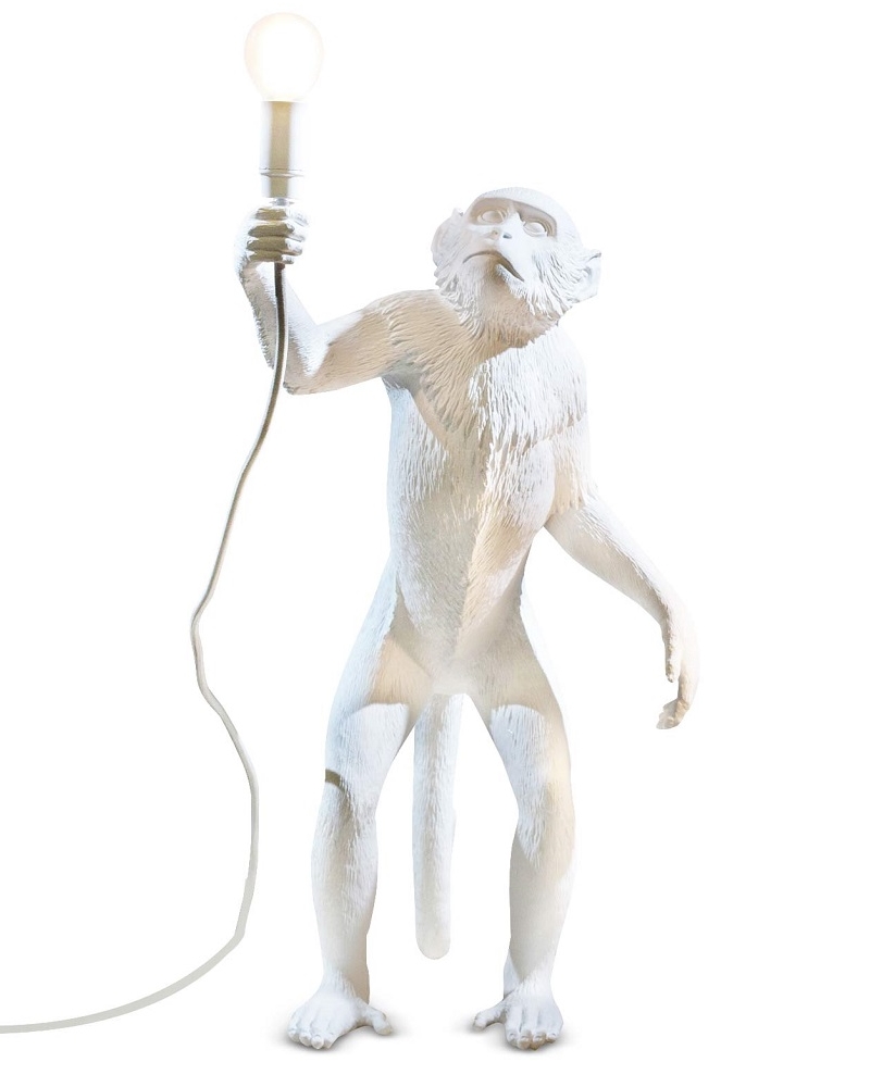 SELETTI lampadaire MONKEY LAMP à LED (Blanc - Résine)