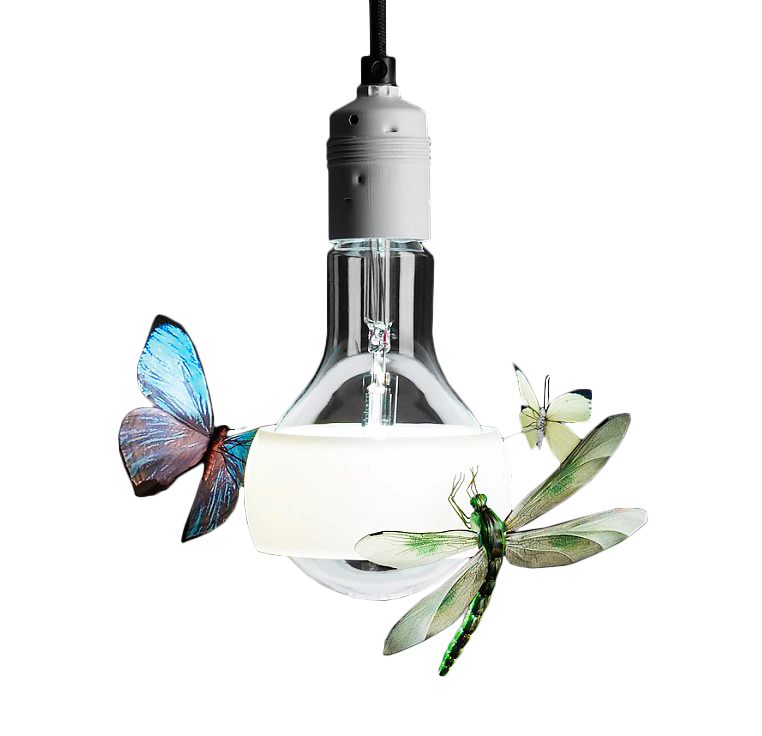 INGO MAURER lampe à suspension JOHNNY B. BUTTERFLY (H 420 cm - Verre)