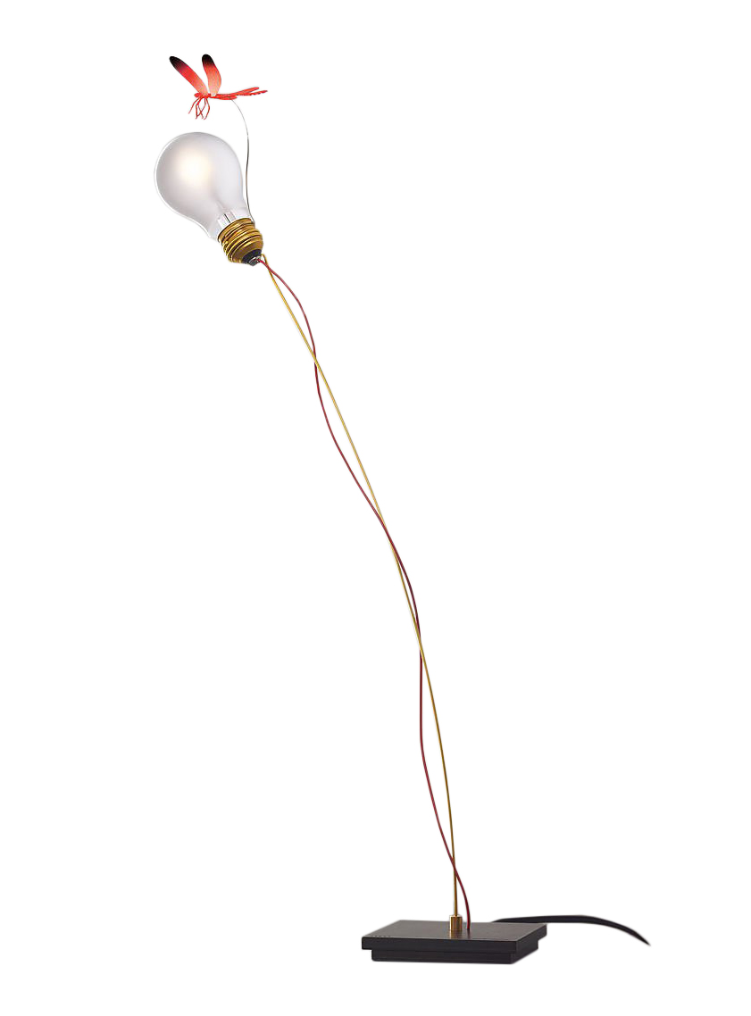 INGO MAURER lampe de table I RICCHI POVERI BZZZZ (Rouge - Métal et verre)