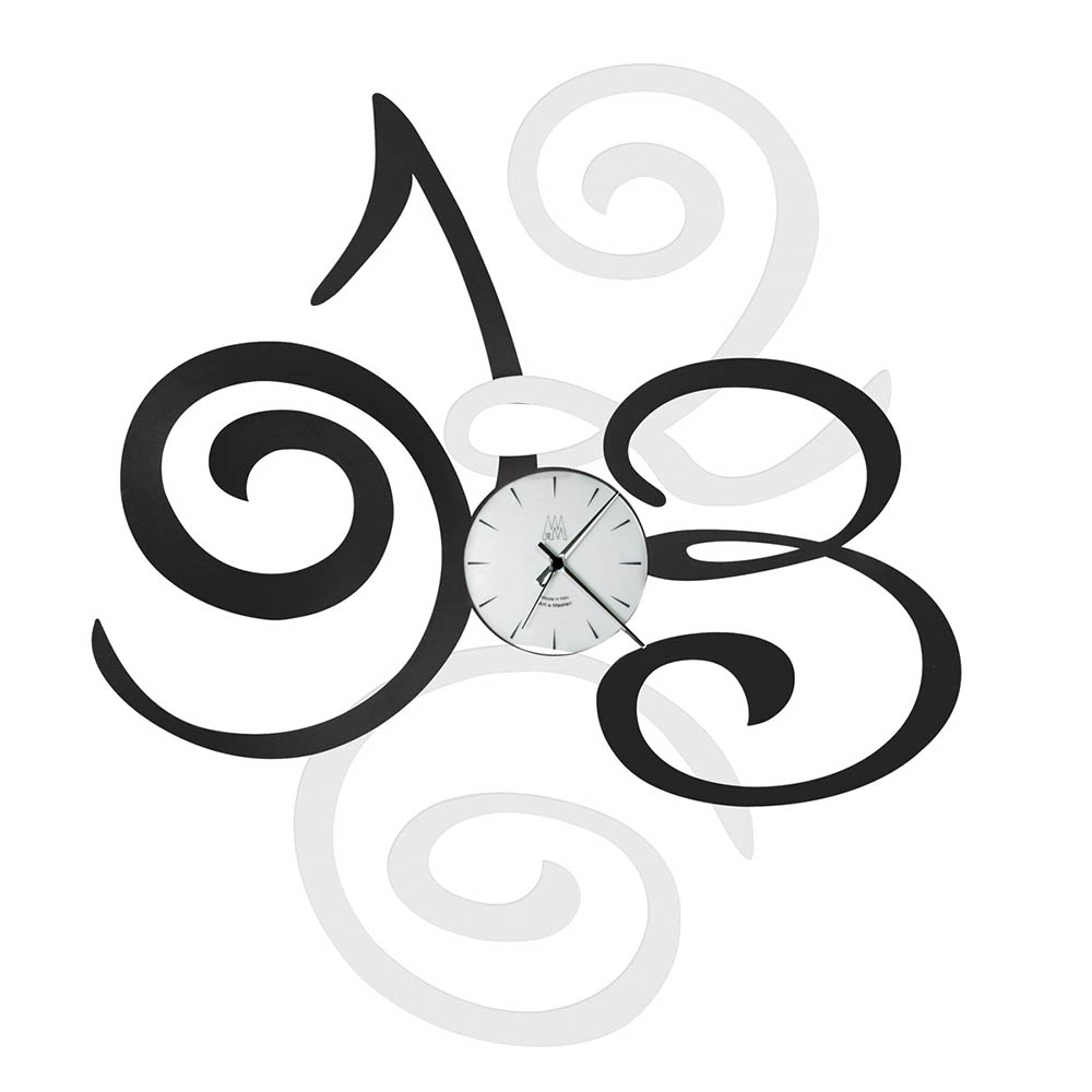 ARTI E MESTIERI horloge murale FILOMENA (Blanc / Noir - Métal et verre)