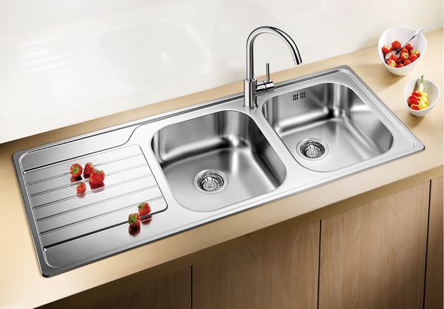 Blanco Sink 2 Bowls Drainer Blancodinas 8 S 1328106 Baths To The Right Stainless Steel