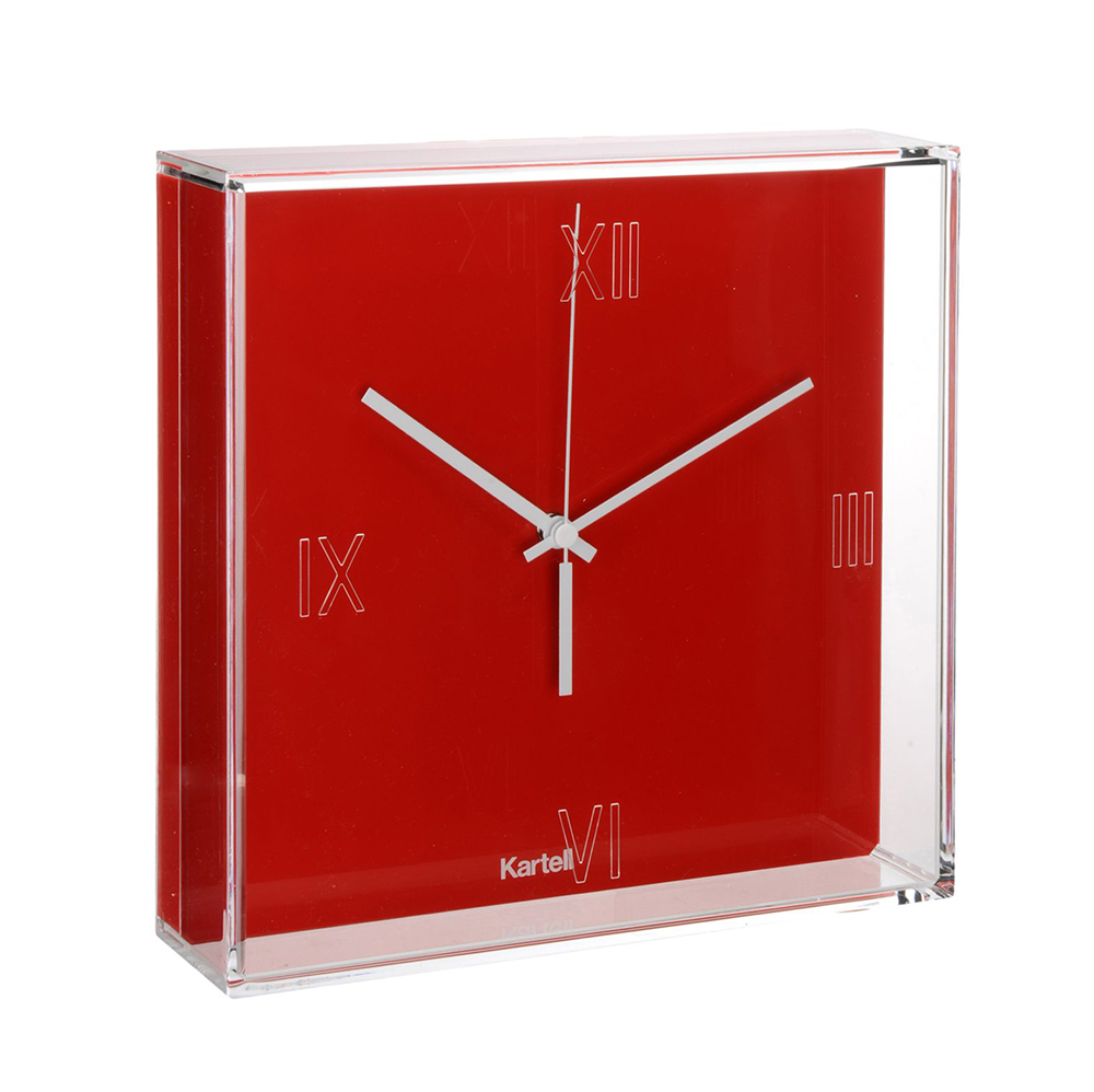 KARTELL horloge murale TIC&TAC (Rouge orangé - PMMA transparent et ABS coloré)