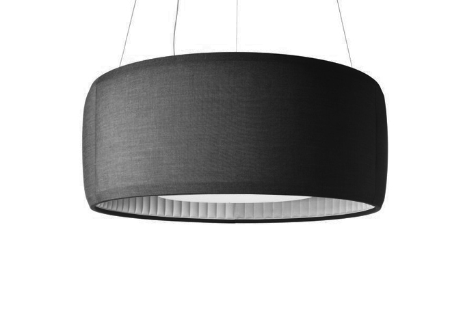 LUCEPLAN lampe à suspension SILENZIO (Ø90 cm Gris Foncé - Tissu Kvadrait Remix 2)