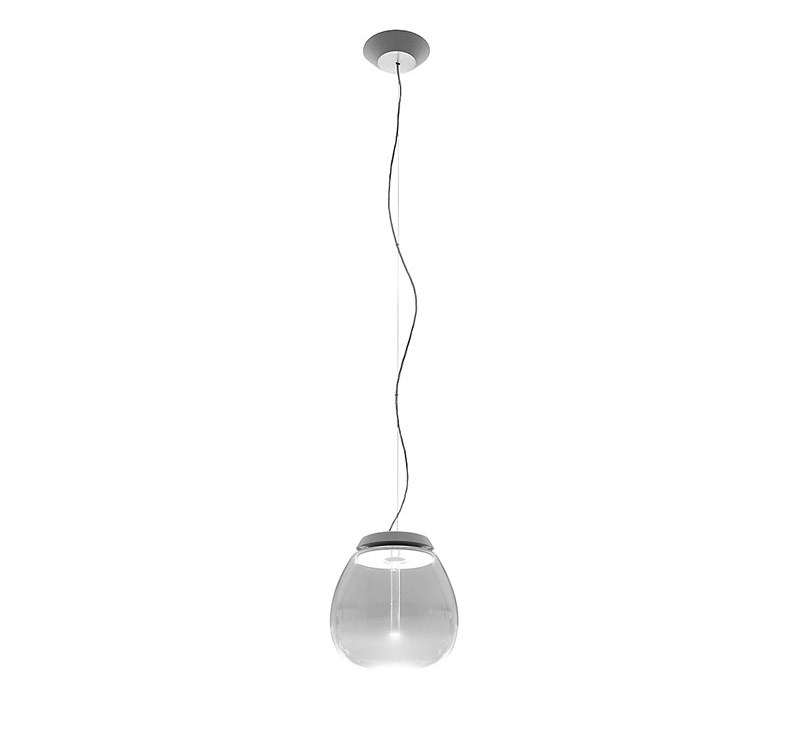 ARTEMIDE lampe à suspension EMPATIA à LED (Ø 16 cm - Verre soufflé, méthacrylate, aluminium)