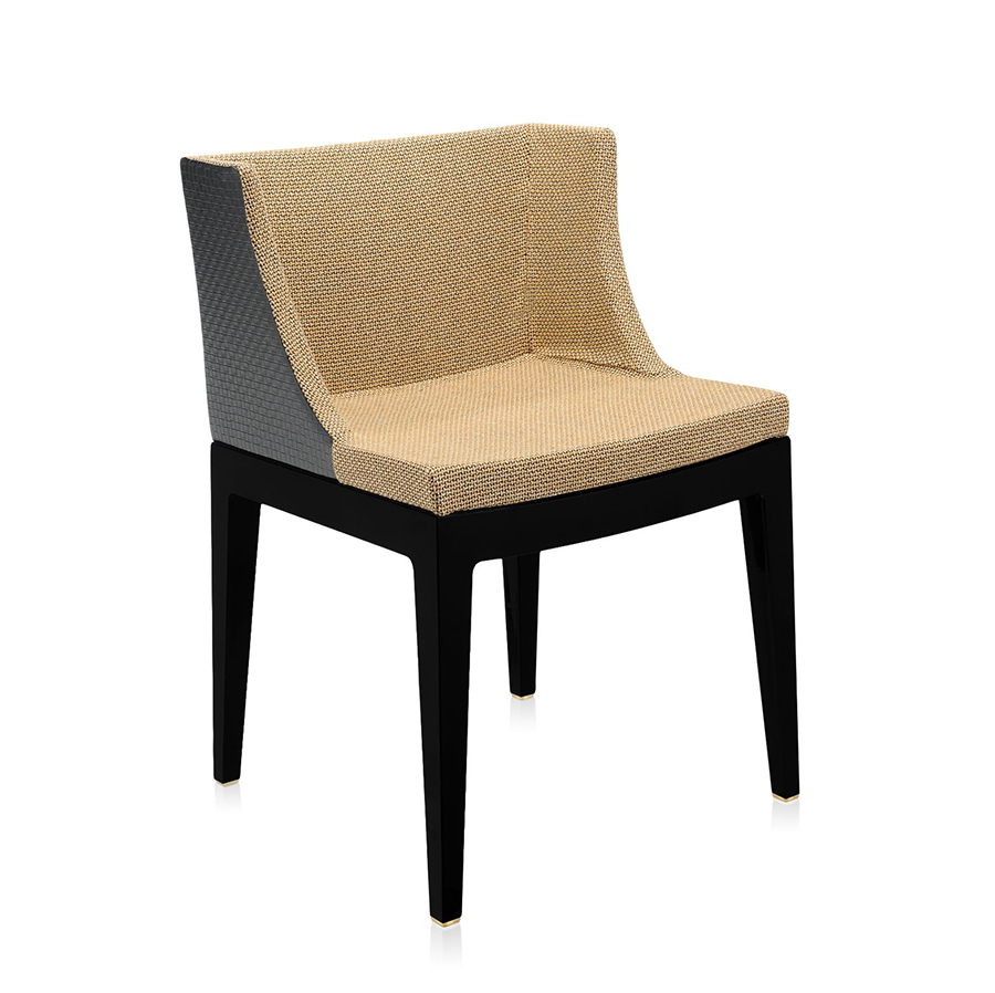 KARTELL fauteuil MADEMOISELLE KRAVITZ (Tissu rafia, structure Noire - Polycarbonate coloré dans la m