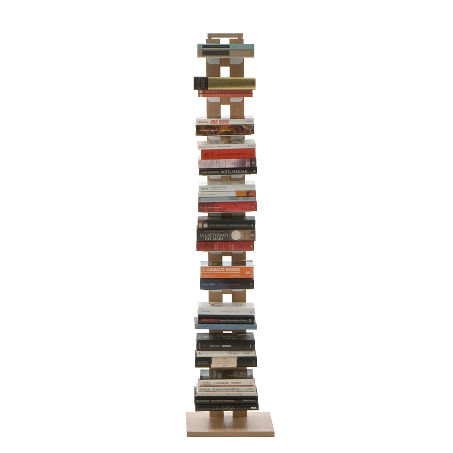 LE ZIE DI MILANO bibliothèque verticale ZIA ORTENSIA (H 158 cm / Naturel - Hêtre massif et acier)