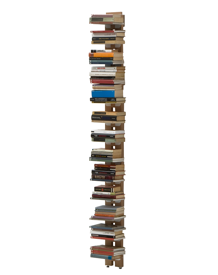 LE ZIE DI MILANO bibliothèque sur pied fixée au mur ZIA ORTENSIA (H 202 cm / Naturel - Hêtre massif 