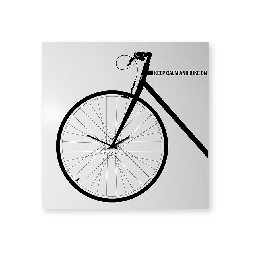 dESIGNoBJECT horloge murale BIKE CLOCK (Gris métallisé - Tôle coupée au laser)