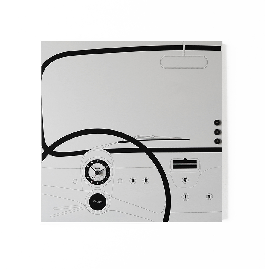 dESIGNoBJECT horloge murale CINQUINO CLOCK ORGANIZER (Blanc - Tôle coupée au laser)