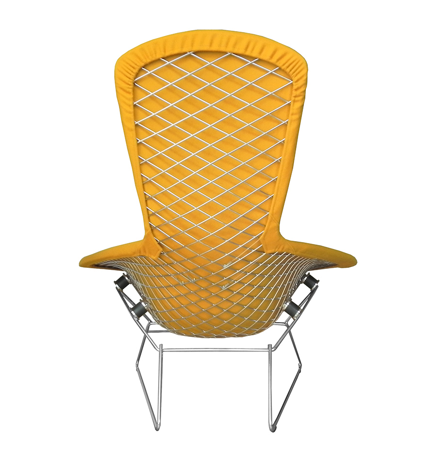 KNOLL relaxation chair and footrest completely covered BERTOIA BIRD