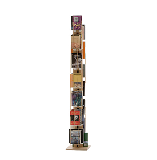LE ZIE DI MILANO bibliothèque verticale ZIA VERONICA (H 204 cm / Naturel - Hêtre massif et acier)