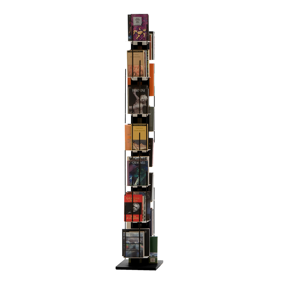 LE ZIE DI MILANO bibliothèque verticale ZIA VERONICA (H 204 cm / Noir - Hêtre massif et acier)