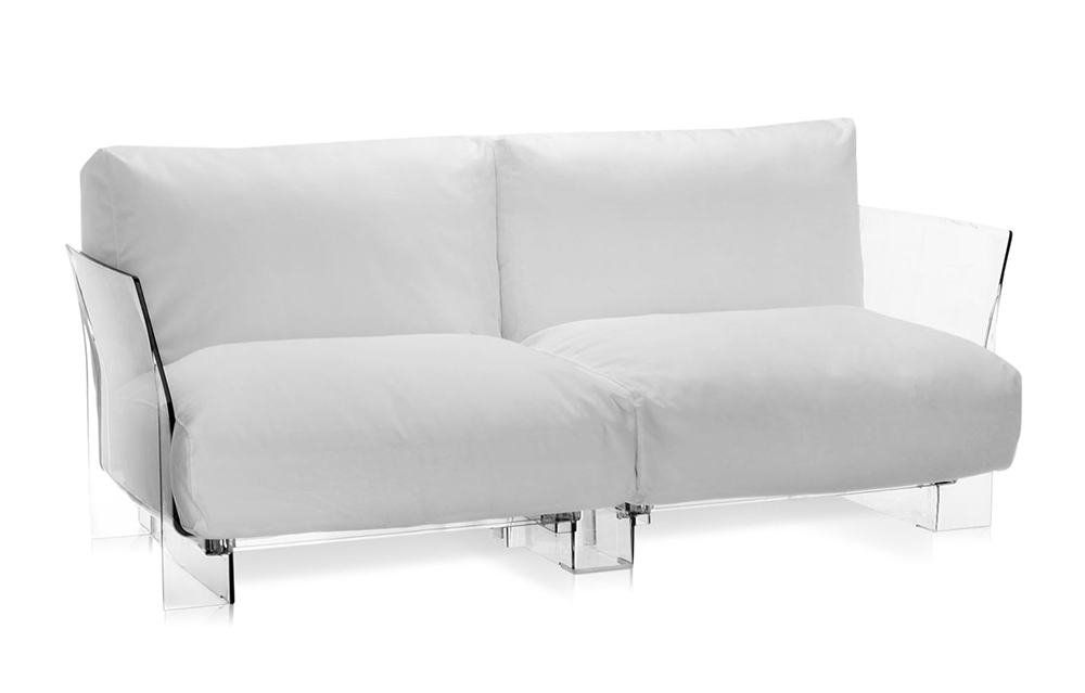 KARTELL canapé à 2 places pour extérieur POP OUTDOOR (Blanc - Polycarbonate transparent et tissu Sun