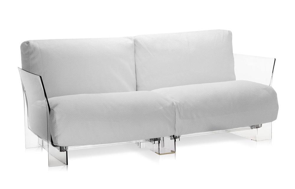 KARTELL canapé à 2 places pour extérieur POP OUTDOOR (Blanc - Polycarbonate transparent et tissu Iko