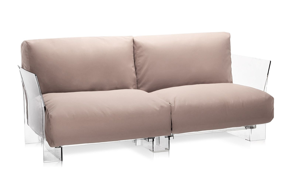 KARTELL canapé à 2 places pour extérieur POP OUTDOOR (Gris tourterelle - Polycarbonate transparent e