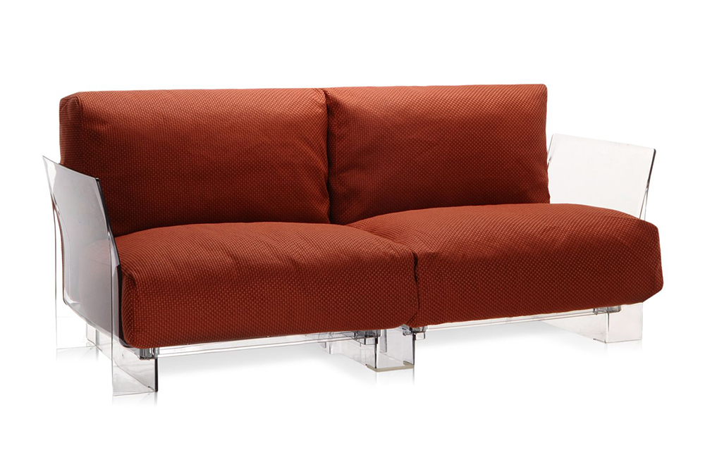 KARTELL canapé à 2 places pour extérieur POP OUTDOOR (Orange - Polycarbonate transparent et tissu Ik