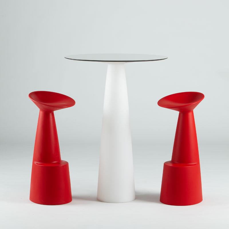 SLIDE table haute lumineuse avec plateau rond HOPLÀ