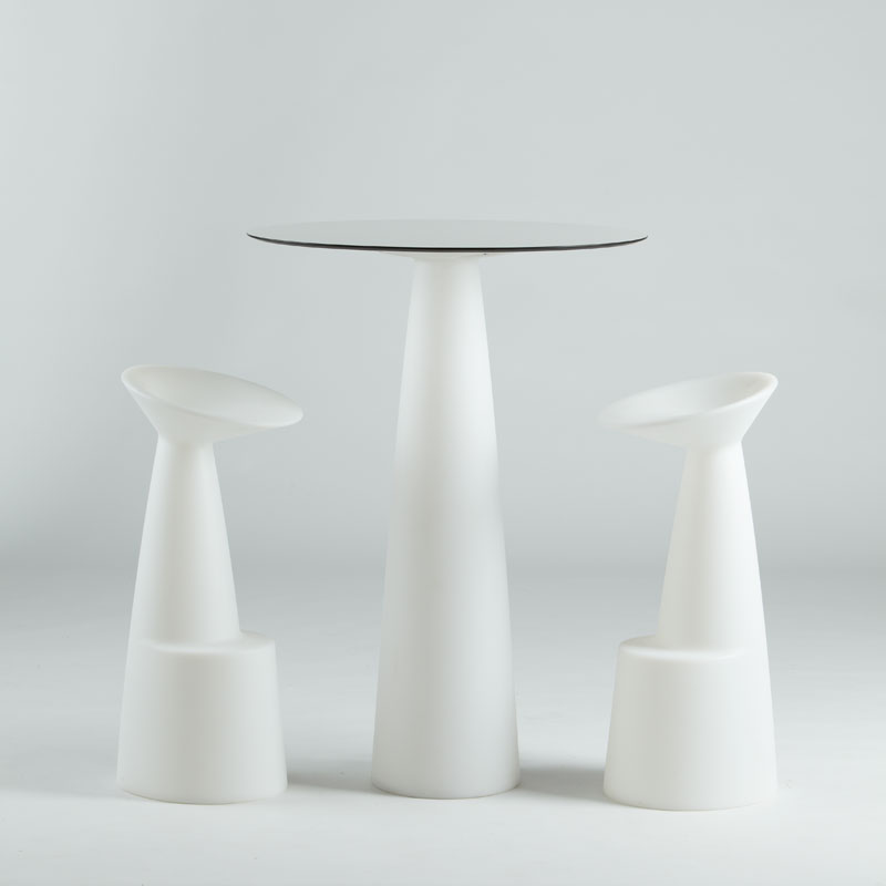 SLIDE table haute lumineuse avec plateau rond HOPLÀ