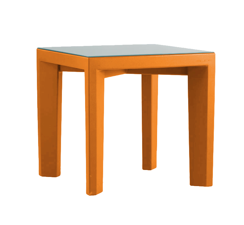 SLIDE table basse pour extérieur GINO (Orange - Polyéthylène et verre)