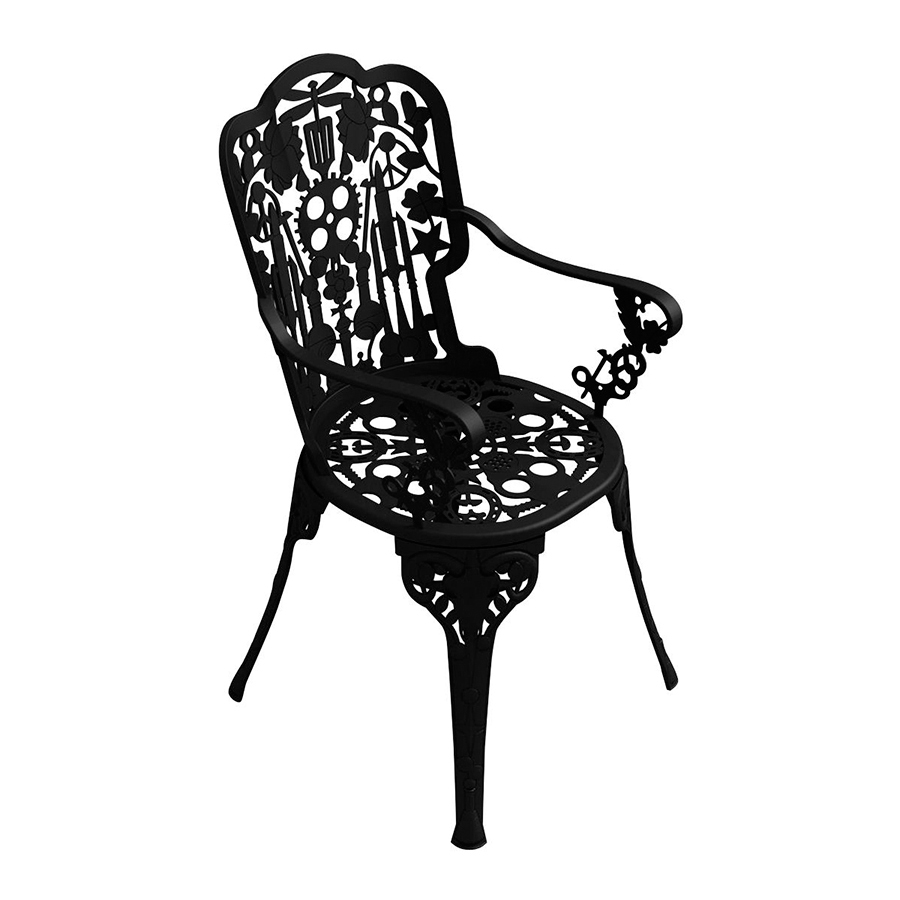 SELETTI fauteuil INDUSTRY GARDEN (Noir - Aluminium)
