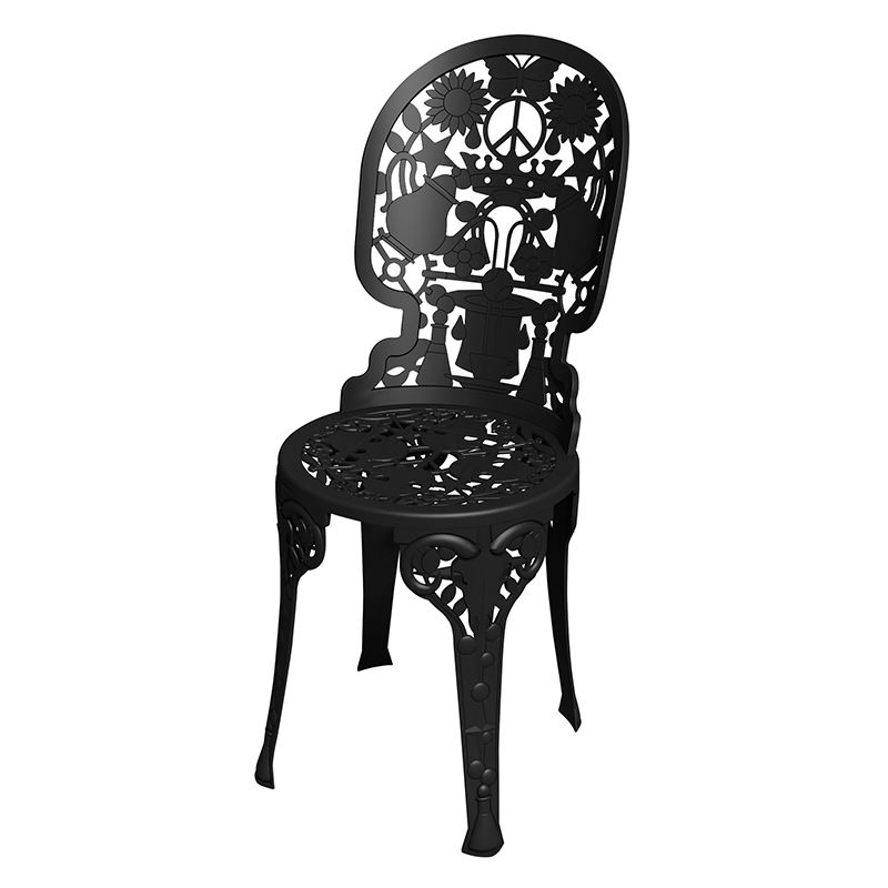 SELETTI chaise INDUSTRY GARDEN (Noir - Aluminium)