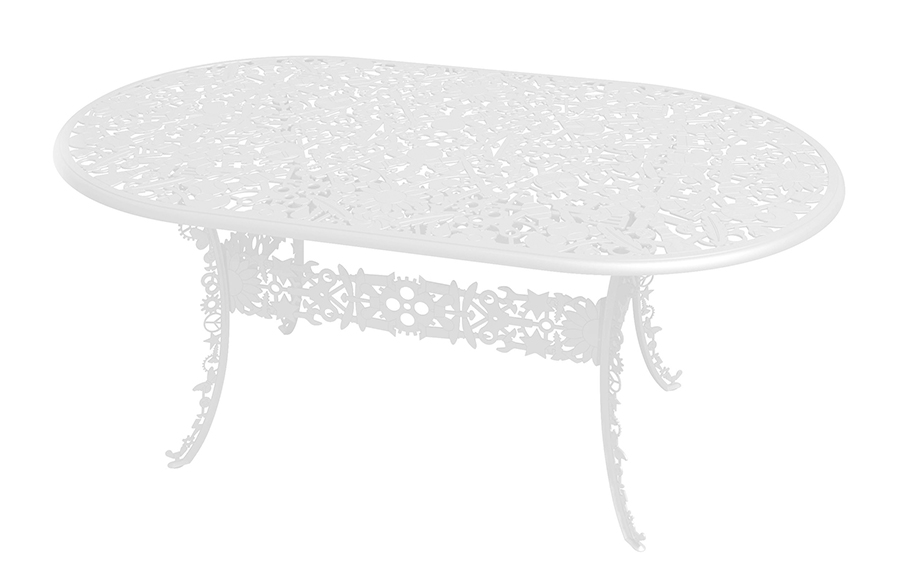 SELETTI table ovale INDUSTRY GARDEN (Blanc - Aluminium)
