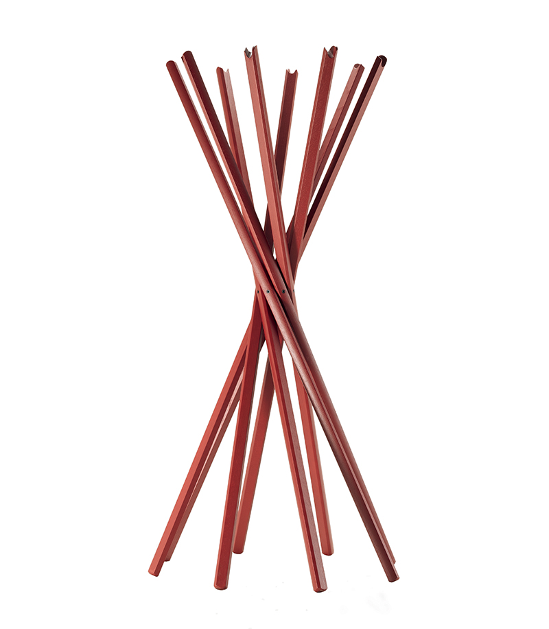 ZANOTTA portemanteau SCIANGAI (Frêne teinté bourgogne - Bois)