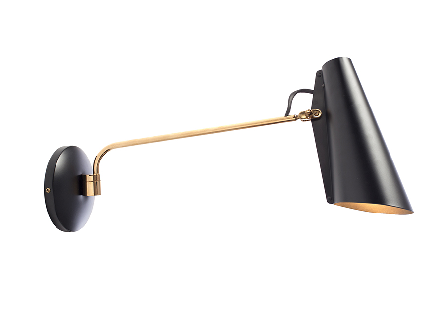 NORTHERN LIGHTING lampe murale applique BIRDY WALL (Noir / Laiton - Métal)