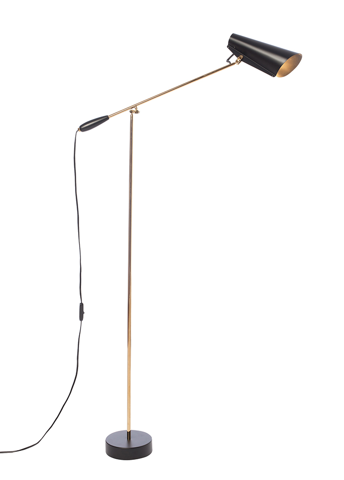 NORTHERN LIGHTING lampadaire BIRDY FLOOR (Noir / Laiton - Métal)