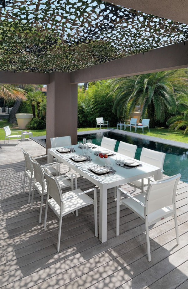 TALENTI set de 4 chaises avec accoudoirs d'extérieur TOUCH Collection PiùTrentanove